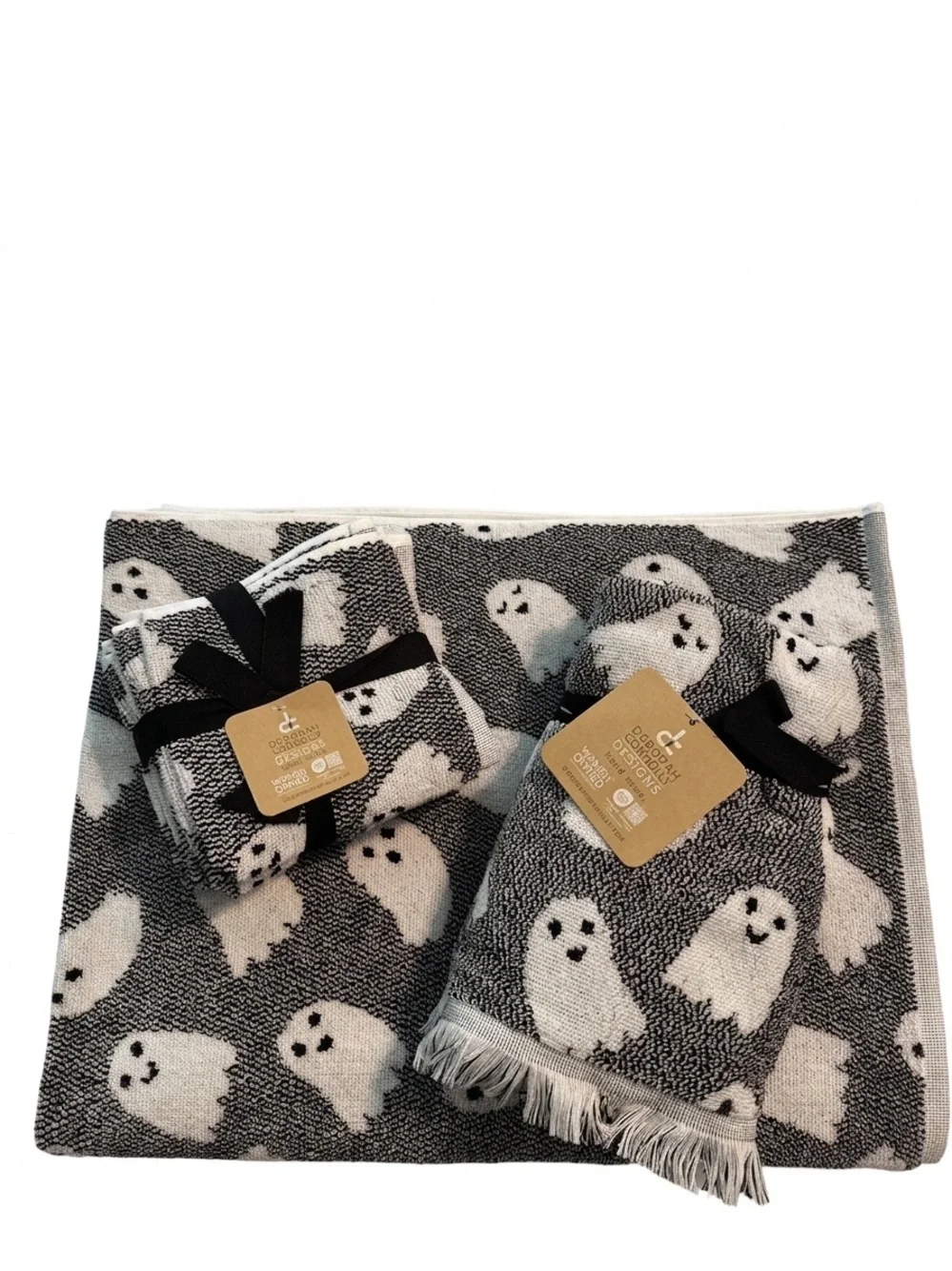 Deborah Connolly Designs Ghost Pattern Black & White Towel Set